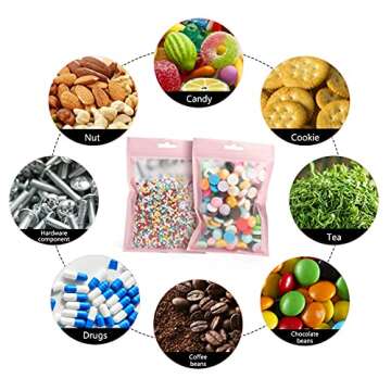 Resealable Mylar Bags with Zipper and Window - 100 Pcs