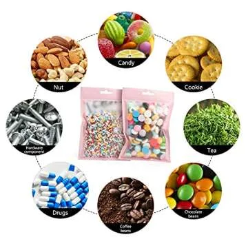 Resealable Mylar Bags with Zipper and Window - 100 Pcs