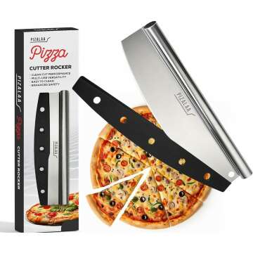 Best 14" Pizza Cutter Rocker Blade with Safety Cover