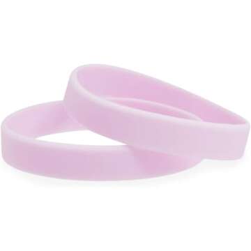 BLUE PANDA Pastel Silicone Bracelets, Party Favors, Intended for Ages 13+ (0.45 x 2.5 in, 6 Colors, 48 Pack)