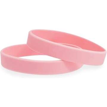 BLUE PANDA Pastel Silicone Bracelets, Party Favors, Intended for Ages 13+ (0.45 x 2.5 in, 6 Colors, 48 Pack)