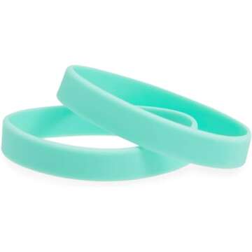 BLUE PANDA Pastel Silicone Bracelets, Party Favors, Intended for Ages 13+ (0.45 x 2.5 in, 6 Colors, 48 Pack)