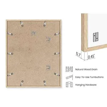 HAUS AND HUES 16"x20" Beige Natural Oak Wood Frames for Posters, 16x20 Frame Wood, 16x20 Poster Frames for Wall, 16x20 Frame Light Wood, Picture Frames 20x16 (Beige Oak)