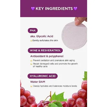 DERMALOGY by NEOGENLAB Bio-Peel Gauze Peeling Pads (Wine, 30 pads) - Exfoliating & Firming Peeling Pad with PHA & Red Wine & Resveratrol & Acid Hyaluronic - Korean Skin Care