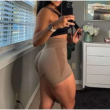 ZXQUII 3 Piece Seamless Workout Shorts for Women High Waist Scrunch Butt Lifting Tummy Control Yoga Gym Athletic Biker Shorts