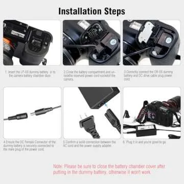 F1TP ACK-E6 AC Power Supply Adapter DR-E6 DC Coupker Kit LP-E6N Dummy Battery for Canon EOS 90D 80D 70D 60D 6D 7D R R5 R5-C R6 R7, 5D Mark II III IV, 6D Mark II, 7D Mark II 5DS 5DSR Camera.