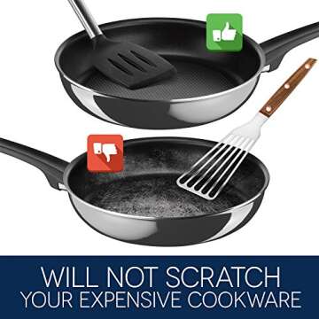 Kitchen Utensils Set - Silicone Cooking Utensils Set - Kitchen Utensil Set - 7 Silicone Utensils Set - Stainless Steel Utensils - Cooking Utensil Set Spatula Set - Kitchen Tools Gadgets - Ladle Spoon