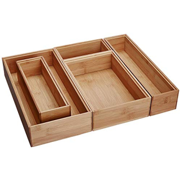 Bamboo Drawer Organizer Set - Eco-Friendly Storage Solution