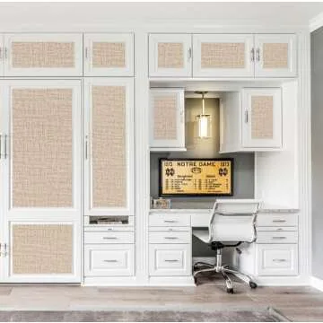 Guvana 15.7"×394" Textured Wallpaper Beige Grasscloth Peel and Stick Wall Paper Linen Embossing Contact Paper Self Adhesive Vintage DIY Removable Wallpaper for Accent Wall Covering Vinyl Roll