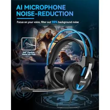 Voistek V9 Gaming Headset - Noise Cancelling Mic & Comfort