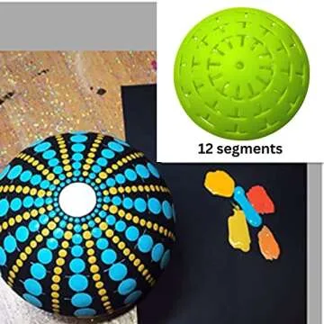 Silicone Mold for Making Smooth Rocks and Stones for Art - Includes Dome Template - Design #1 by Happy Dotting Company - Reusable for Art Including Mandala Dotting - Drawing Painting DIY Crafts