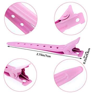 24 Packs Duck Bill Clips, Bantoye 2.75 Inches Rustproof Metal Alligator Curl Clips with Holes for Ha...