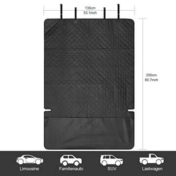 ANOSOSPECIAL SUV Cargo Liner for Dogs - Quilted Waterproof Trunk Protector for All Vehicle Types