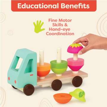 B. toys Stack & Roll Truck - Educational Toy for Toddlers