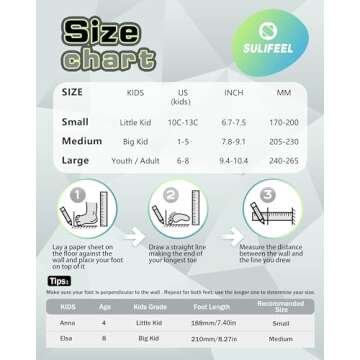 SULIFEEL Roller Skates for Girls Boys Kids,4 Sizes Adjustable Quad Skates with Light up Wheels,Safe Fun Children Skates, Best Gift for Beginners Indoor Outdoor Sports