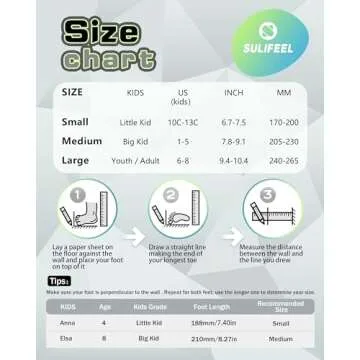 SULIFEEL Roller Skates for Girls Boys Kids,4 Sizes Adjustable Quad Skates with Light up Wheels,Safe Fun Children Skates, Best Gift for Beginners Indoor Outdoor Sports