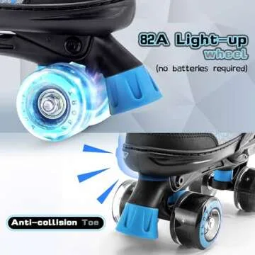 SULIFEEL Roller Skates for Girls Boys Kids,4 Sizes Adjustable Quad Skates with Light up Wheels,Safe Fun Children Skates, Best Gift for Beginners Indoor Outdoor Sports