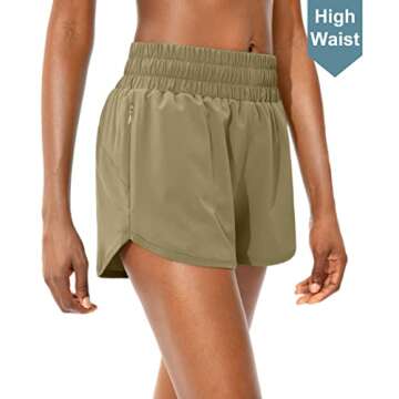 SANTINY Women's Athletic Running Shorts with Pockets