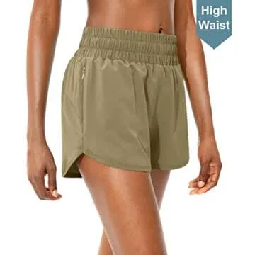 SANTINY Women's Athletic Running Shorts with Pockets