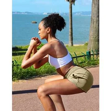 SANTINY Women's Athletic Running Shorts with Pockets