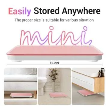 Ovutek Bathroom Scale for Body Weight, Highly Accurate Digital Weighing Machine for People, Upgraded Batteries Included, Compact Size, LED Display, High Standards Sturdy Tempered Glass, 400lb, Pink