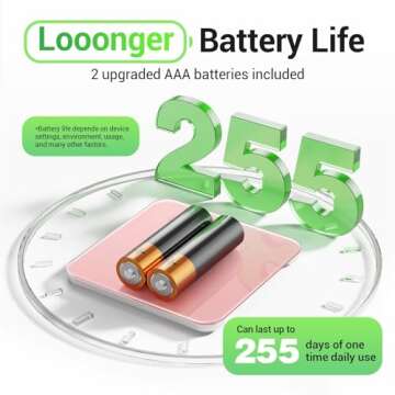 Ovutek Bathroom Scale for Body Weight, Highly Accurate Digital Weighing Machine for People, Upgraded Batteries Included, Compact Size, LED Display, High Standards Sturdy Tempered Glass, 400lb, Pink