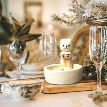 Charming Cat Candle Holder with Scented Candle Gift