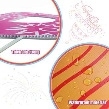 Dnifo Happy Birthday Yard Sign, Super Big Size - Bright and Colorful Happy Birthday Solidee Lawn Letters Yard Sign with Stakes, Perfect Outdoor Waterproof Birthday Party Decorations