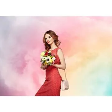 AIIKES 8X6FT Rainbow Cloud Photography Backdrop