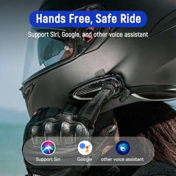 LEXIN GTX Motorcycle Bluetooth Headset, 10 Riders Helmet Communication System, Group Intercom w/Audio Multitasking/Loud Speakers/IP67 Waterproof/Hands-Free Call/USB-C Charge/5 Shells, Single Pack