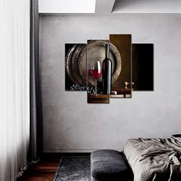 Wine Wall Art for Dining Room Wine Bar Canvas Wall Decor Painting Kitchen Pictures Print On Canvas F...