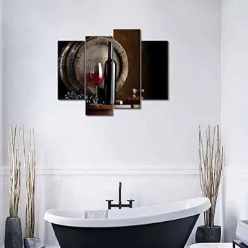 Wine Wall Art for Dining Room Wine Bar Canvas Wall Decor Painting Kitchen Pictures Print On Canvas Food Picture for Home Modern Decoration