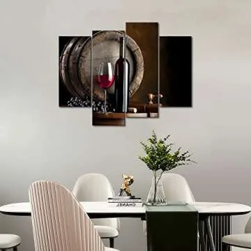 Wine Wall Art for Dining Room Wine Bar Canvas Wall Decor Painting Kitchen Pictures Print On Canvas Food Picture for Home Modern Decoration