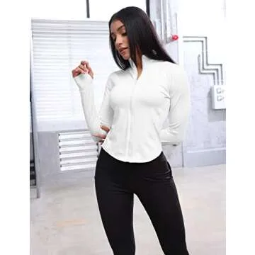 UANEO Cropped Workout Jackets for Women Athletic Style