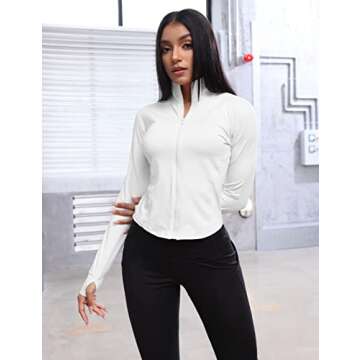 UANEO Cropped Workout Jackets for Women Athletic Style