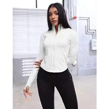 UANEO Cropped Workout Jackets for Women Athletic Style