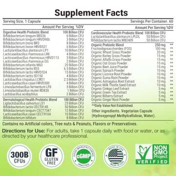 Probiotics for Women Men - 300 Billion CFU, 24 Strains Probiotic + 15 Organic Herbs Prebiotics Blend...