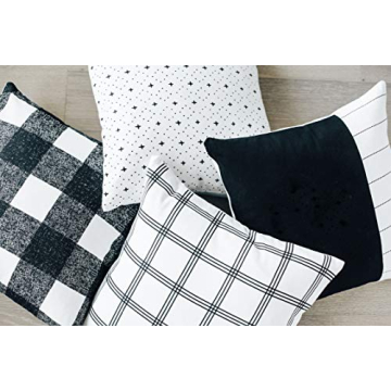 Woven Nook Decorative Throw Pillow Covers, 100% Cotton Canvas, Aspen Set (Pack of 4)