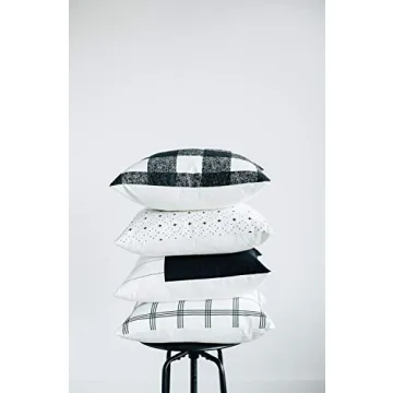 Woven Nook Decorative Throw Pillow Covers, 100% Cotton Canvas, Aspen Set (Pack of 4)