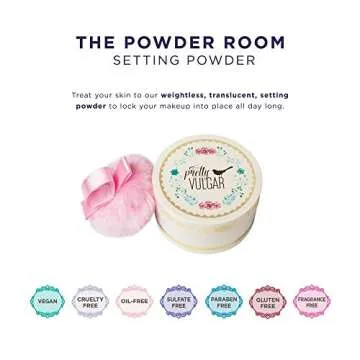 Pretty Vulgar The Powder Room Setting Powder, Translucent Loose Finishing Powder, Skin Smoothing, Pore-Minimizing, Matte Finish, Vegan, Gluten-Free and Cruelty-Free, 25g / 0.88 Oz.