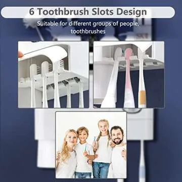 Toothbrush Holder Wall Mounted with Automatic Dispenser