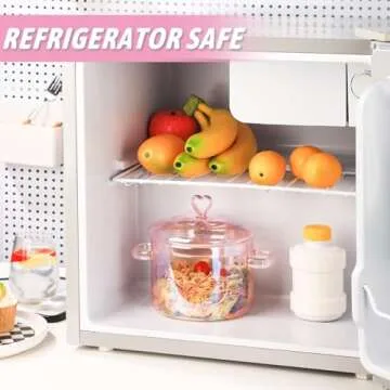 WHJY Clear Pots for Cooking, Pink Cookware, Pink Pot, Heart Pot, Clear Glass Pots for Cooking on Stove – 51oz/1500ml