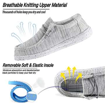 ASITVO Men's Wide Loafers & Slip-ons Casual Slip on Walking Shoes Width Toe Box Size 7 Breathable Li...