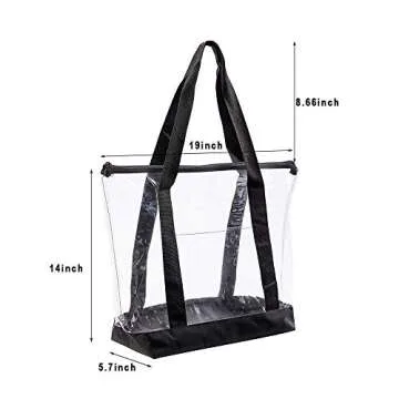 Large Clear Tote Bag, Fashion PVC Shoulder Handbag for Women, Clear Stadium Bag for Security Travel,Shopping,Sports and Work