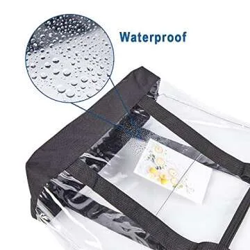 Large Clear Tote Bag, Fashion PVC Shoulder Handbag for Women, Clear Stadium Bag for Security Travel,Shopping,Sports and Work