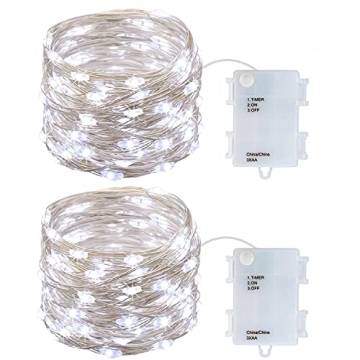 Enchanting 2 Pack Battery Operated Mini LED Fairy Lights with Timer for Any Occasion