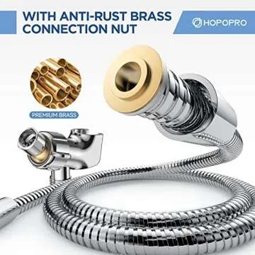 6-Mode High Pressure Handheld Shower Head Set, Consumer Reports Recommended HOPOPRO High Flow Hand Held Showerhead with 59 Inch Hose Bracket Teflon Tape Rubber Washers