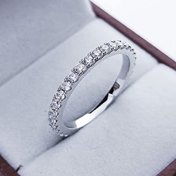 Bo.Dream Elegant CZ Wedding Eternity Band Ring