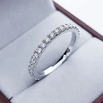 Bo.Dream Elegant CZ Wedding Eternity Band Ring
