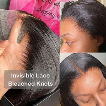 Carrotor Bye Bye Knots Glueless Wig13x6 Lace Frontal Wigs Human Hair Pre Plucked 180% Density Invisible HD Glueless Pre Plucked Bleached Knots Lace Front Wig With Adjustable Band (20inches)